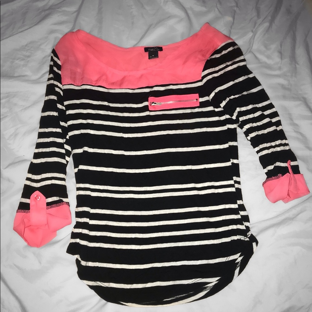 Mid Length Stripped Blouse